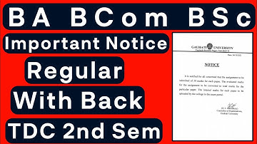 Important Notice | TDC 2nd Sem BA BCom BSc Assignment Mark
