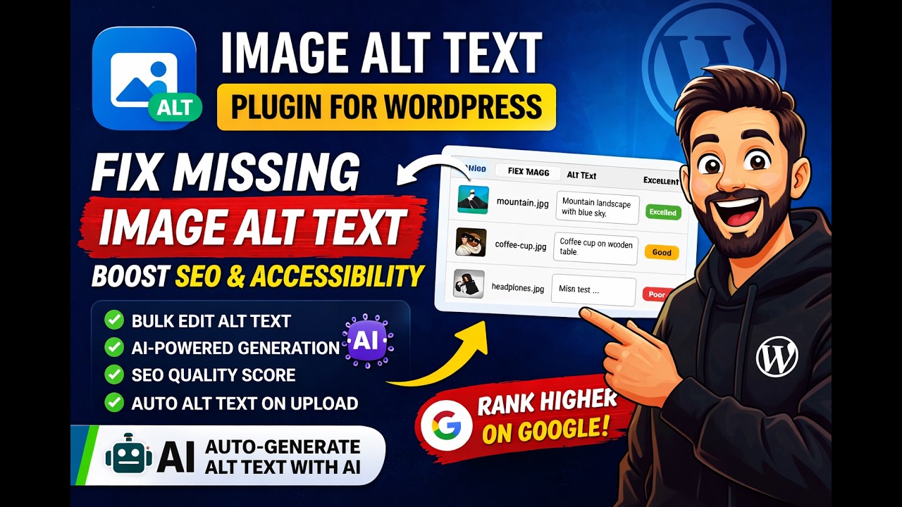 Missing Alt Text Fix Missing Image Alt Text in WordPress π Boost SEO & Accessibility (AI ...