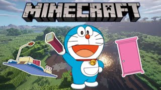 When Doraemon Plays MINECRAFT | Building Big light , Anywhere door and Time machine In Minecraft