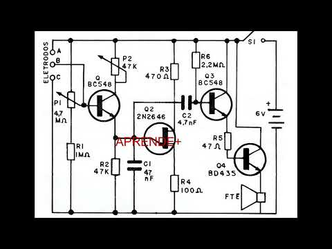 Lie detector circuit, practical electronics, easy