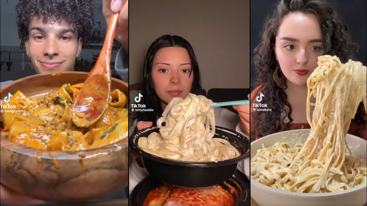 TikTok mukbang compilation | pasta edition  |  🍝🔥😋