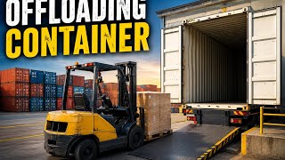 📦 Container Offloading Process | Unloading a Shipping Container in Warehouse