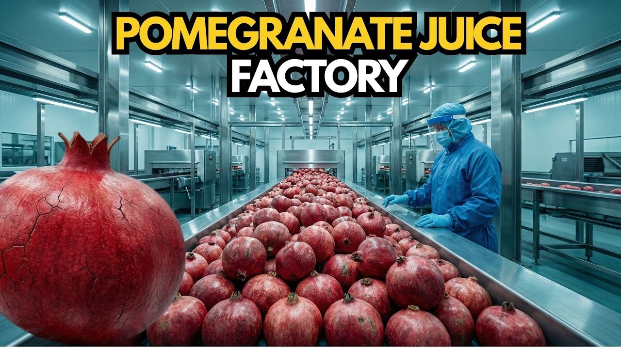 Inside the Industrial Pomegranate Juice Facility – Full Process How High End & Premium Juice Is Made