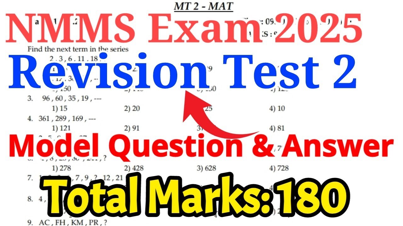 Nmms Revision Test 2 MAT & SAT Model Question & Answer 2025 