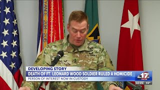 'Person of interest' in custody in Fort Leonard Wood soldier death