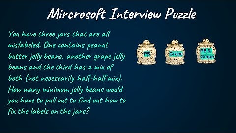 Microsoft Interview Puzzle - Peanut Butter and Grape Jars | Logic First Tamil