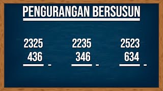 cara pengurangan bersusun ribuan dan ratusan