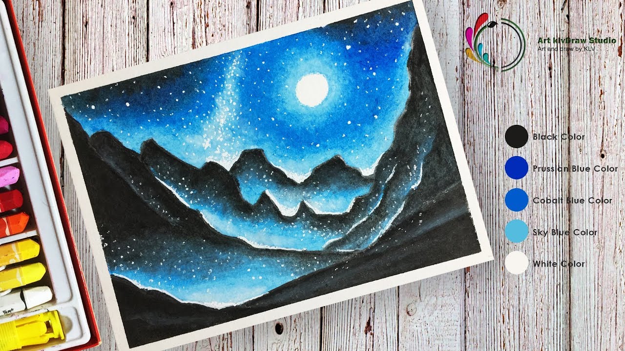 Night Sky Scenery Drawing