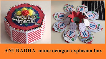 Anuradha Name Octagon explosion box | Unique explosion box Ideas | DIY explosion box | Name album |
