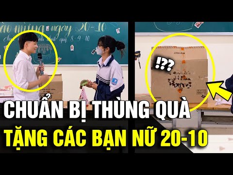 Video Nhóm NAM SINH gây bão vì chuẩn bị nguyên THÙNG QUÀ để... - YouTube