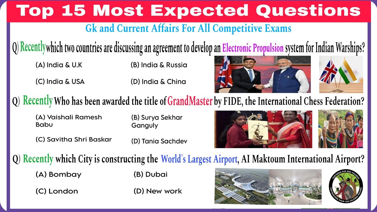 Top 15 Most Expected Gk Questions 2024 |Current Affairs 2024 | - YouTube