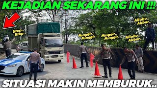 KEJADIAN SEKARANG INI !!! Situasi Semakin Memburuk, Truk Kesulitan Melintasi Tikungan Menurun Tajam