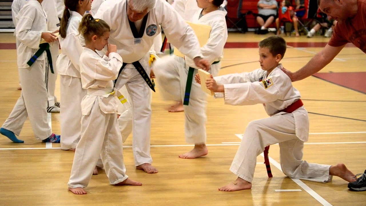 six year olds yellow belt testing Taekwondo YouTube