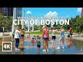 [4K] BOSTON TRAVEL - Walking Tour, Long Wharf, Christopher Columbus Waterfront, Massachusetts, USA