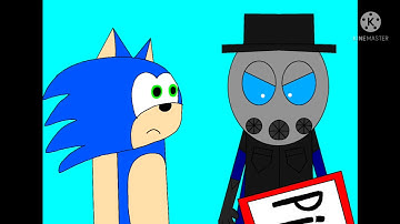 Sonic trying to get a pizza from SmokeKill (Spongebob Reference)