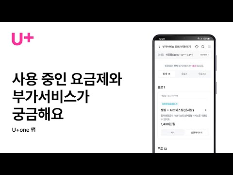 [U+one] 사용 중인 요금제와 부가서비스가 궁금해요