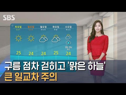 [날씨] 구름 점차 걷히고 '맑은 하늘'…큰 일교차 주의 / SBS