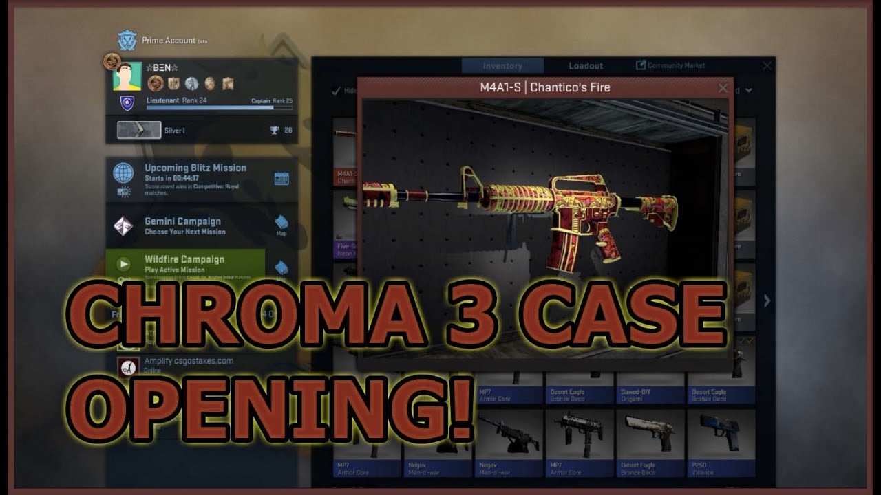 CSGO CHROMA 3 CASE OPENING! RED GUN LUCK!!!