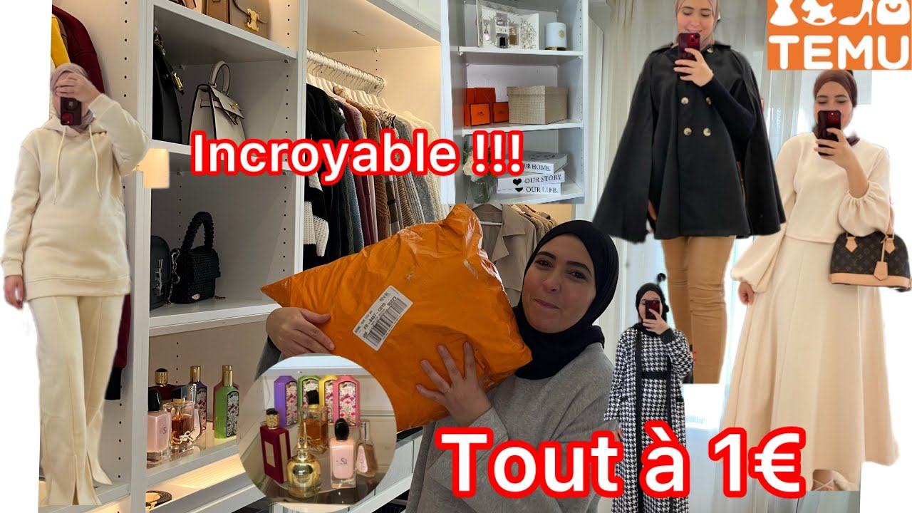 Mes achats 1€😱مشترياتي من Temu ⛔️مصدومة من السعر ونوعية 😲جاونى يهبلو 😅انتي ثاني ادخلى واشرى1€🫣