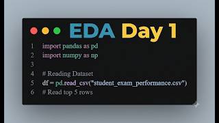 Getting started with EDA | Exploratory Data Analysis Day 1 | Free code Link in Description