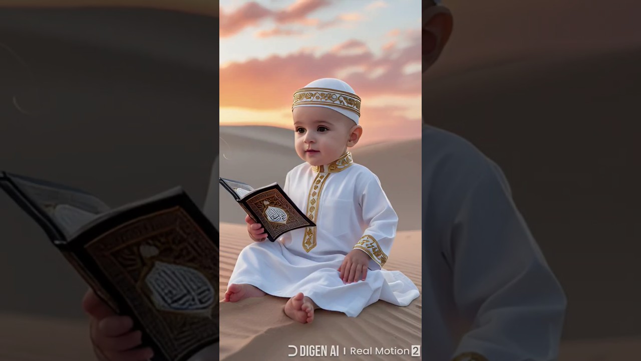 Cute Baby Fighting with Rooster 