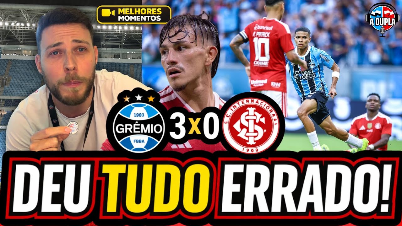 🔴⚪️ Grêmio 3x0 Inter: GOLS E MELHORES MOMENTOS! | BERNABEI VILÃO | UM LANCE DEFINIU TUDO | ACABOU