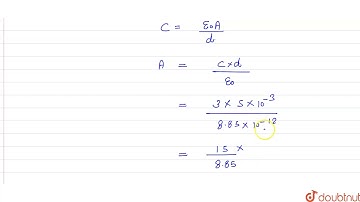 What is the area of the plates of a 3 F parallel plate capacitor, if the sepreration