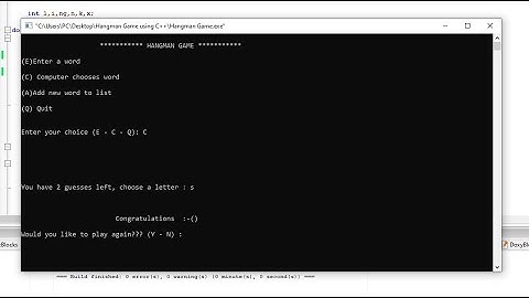 Simple Hangman Game using C++