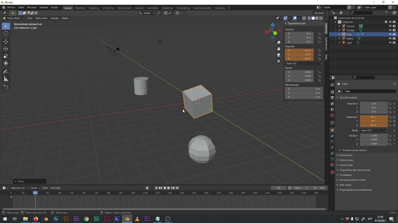 Crear Keyframes de Animación en Blender 3D - YouTube