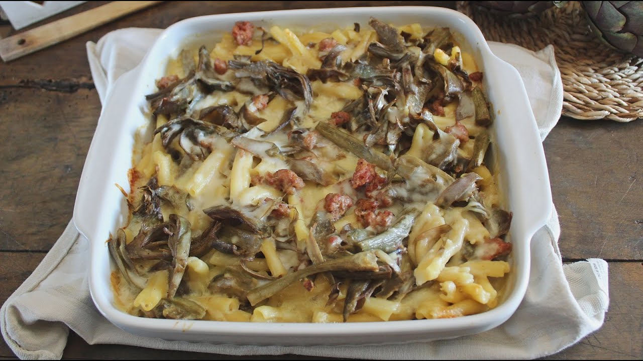 PASTA AL FORNO CON I CARCIOFI, filante e facilissima, perfetta anche  per il pranzo di Pasqua