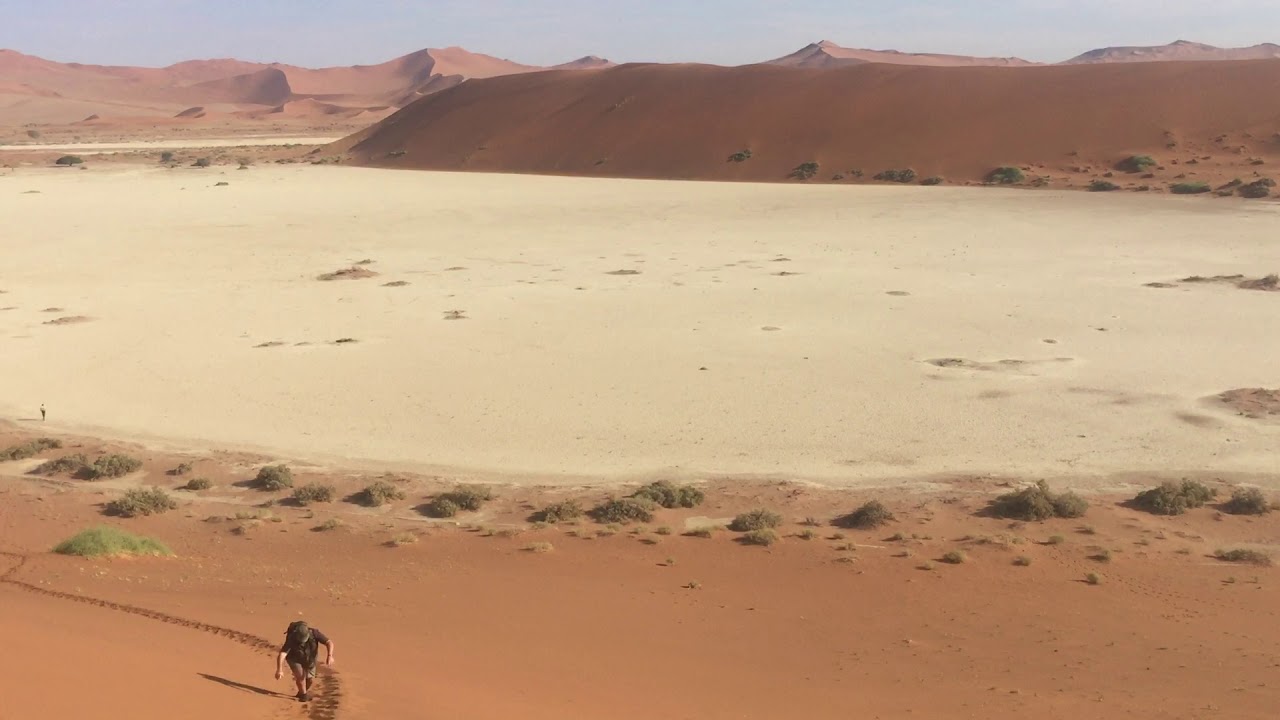 Climbing Big Daddy, Dune 45, the highest in Namibia with Rae Safaris