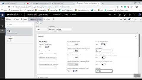 D365 Finance Fixed Asset Book Setup