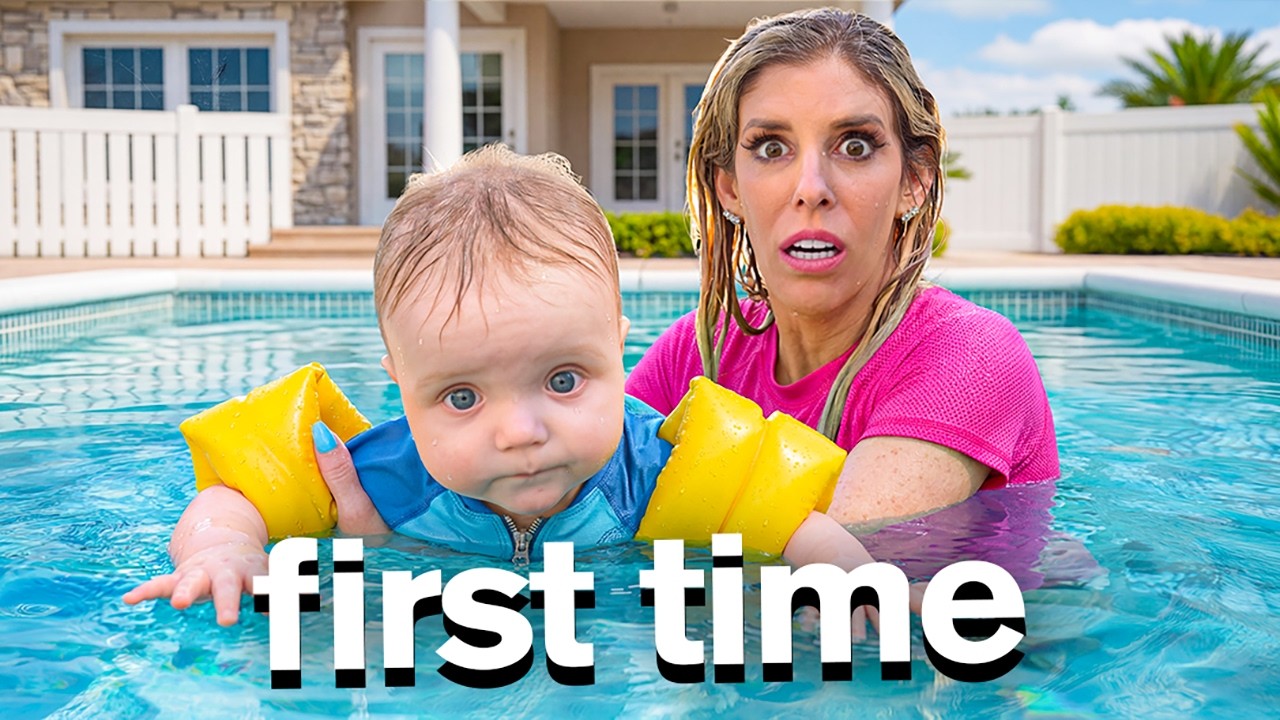 Our Baby Goes Swimming For First Time *emotional*