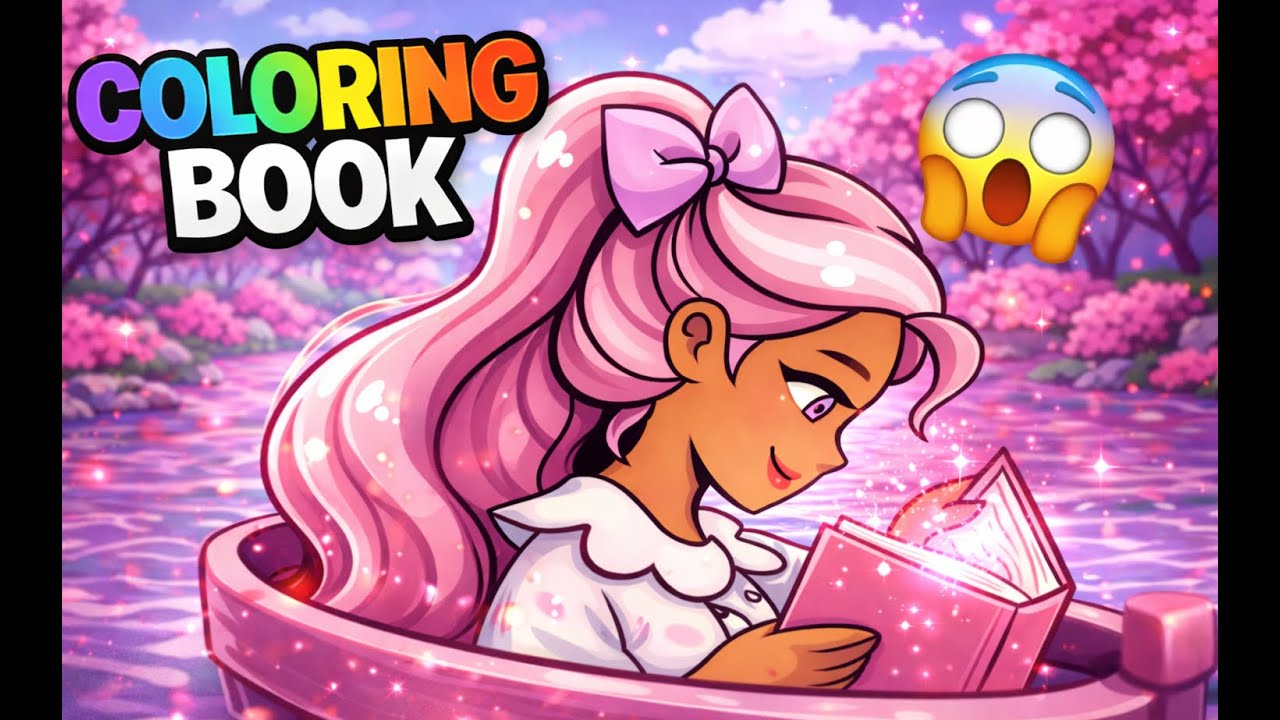 👑 TRANSFORMEI TUDO EM ROSA NO COLORING BOOK! 😱💗 (PRINCESA ROSA)