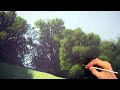 Landscape painting tutorial - how to paint trees, how to paint a forest