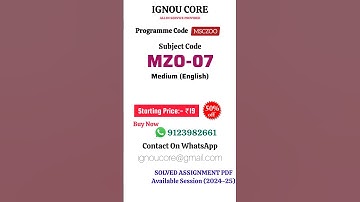 MZO 07 Solved Assignment PDF 2024-25 in English, MSCZOO program MZO-07 Solved assignments