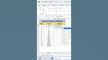 Convert Feet To Meter in Excel | Advance Excel | Excel Tips & Tricks | #excel #shorts #viral