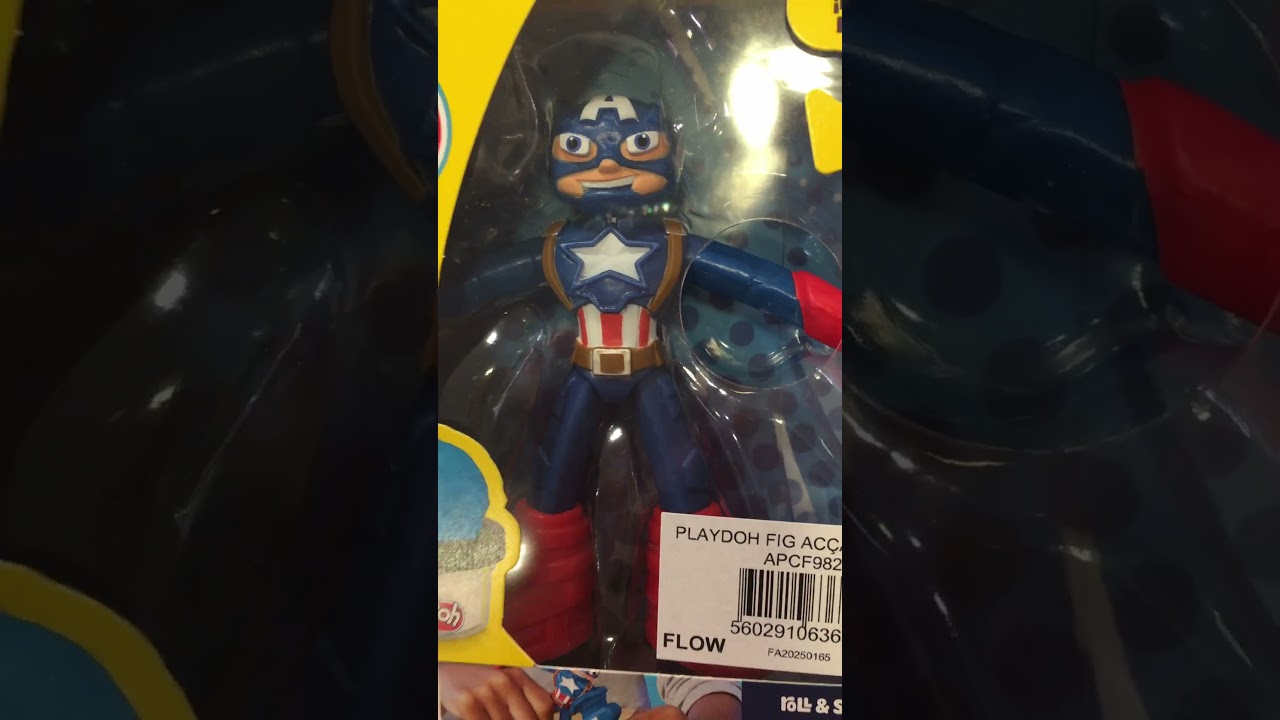 SATISFYING UNBOXING ASMR MARVEL PLAY-DOH FLEXIBLE CAPTAIN AMERICA With Stamping Shield TOYS