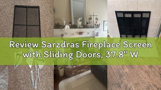 Review Sarzdras Fireplace Screen with Sliding Doors, 37.8" W x 30.7" H Handcrafted Wrought Iron Fire