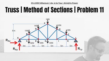 Trusses | Method of Sections | Problem 11 | Engineering Mechanics | 11.11