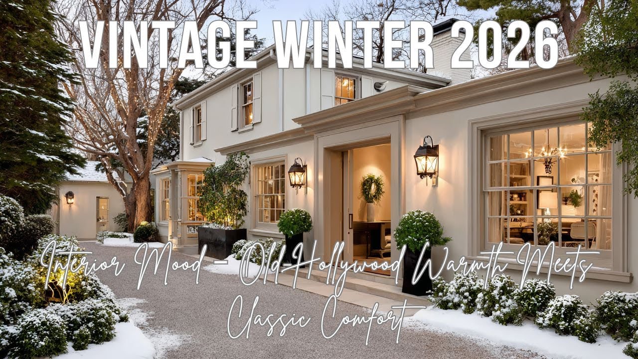 Vintage Winter 2026 Interior Mood – Old Hollywood Warmth Meets Classic Comfort