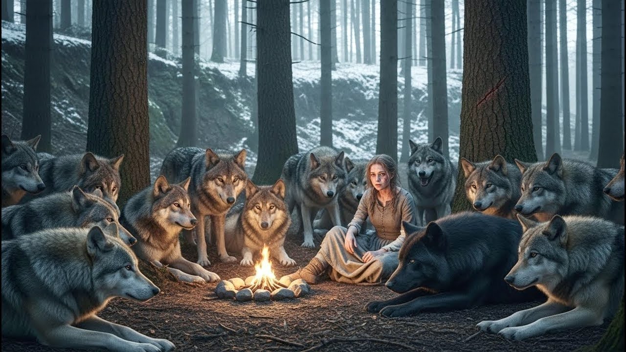 Odrzucona Omega siedziała przy ogniu — Tej nocy wataha dwudziestu wilków leżała wokół niej.