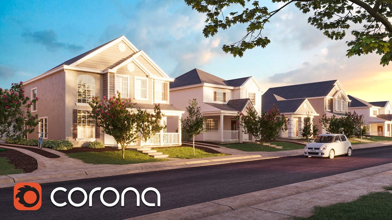 3D Tutorial 3ds Max Corona Render Exterior evening lightning - YouTube