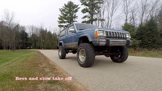 Jeep Cherokee Straight Piped with a 6 inch lift!
