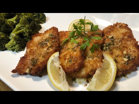 Pork Schnitzel with a Lemon and Sage Butter Sauce (Super easy)