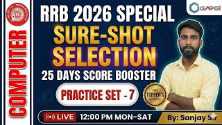 Computer Day 7 Live Class | Important MCQ | RRB NTPC 2026 Exam Preparation | 25 Days Speed Booster