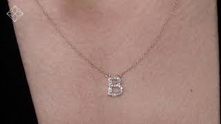 Diamond Encrusted Initial 'B' Necklace Pave Set in 9K Rose Gold - DT-K