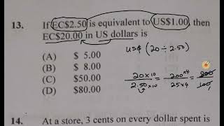 Question 13 of 60| January 2022 Multiple Choice| $ Currency Conversion | CSEC Mathematics