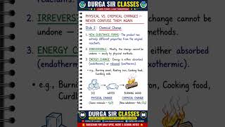 Physical changes vs Chemical Changes Explained in 60 Seconds | Science Notes | Durga Sir # Shorts