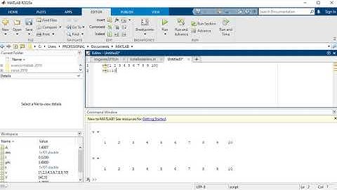 Vectores en matlab. Parte 1